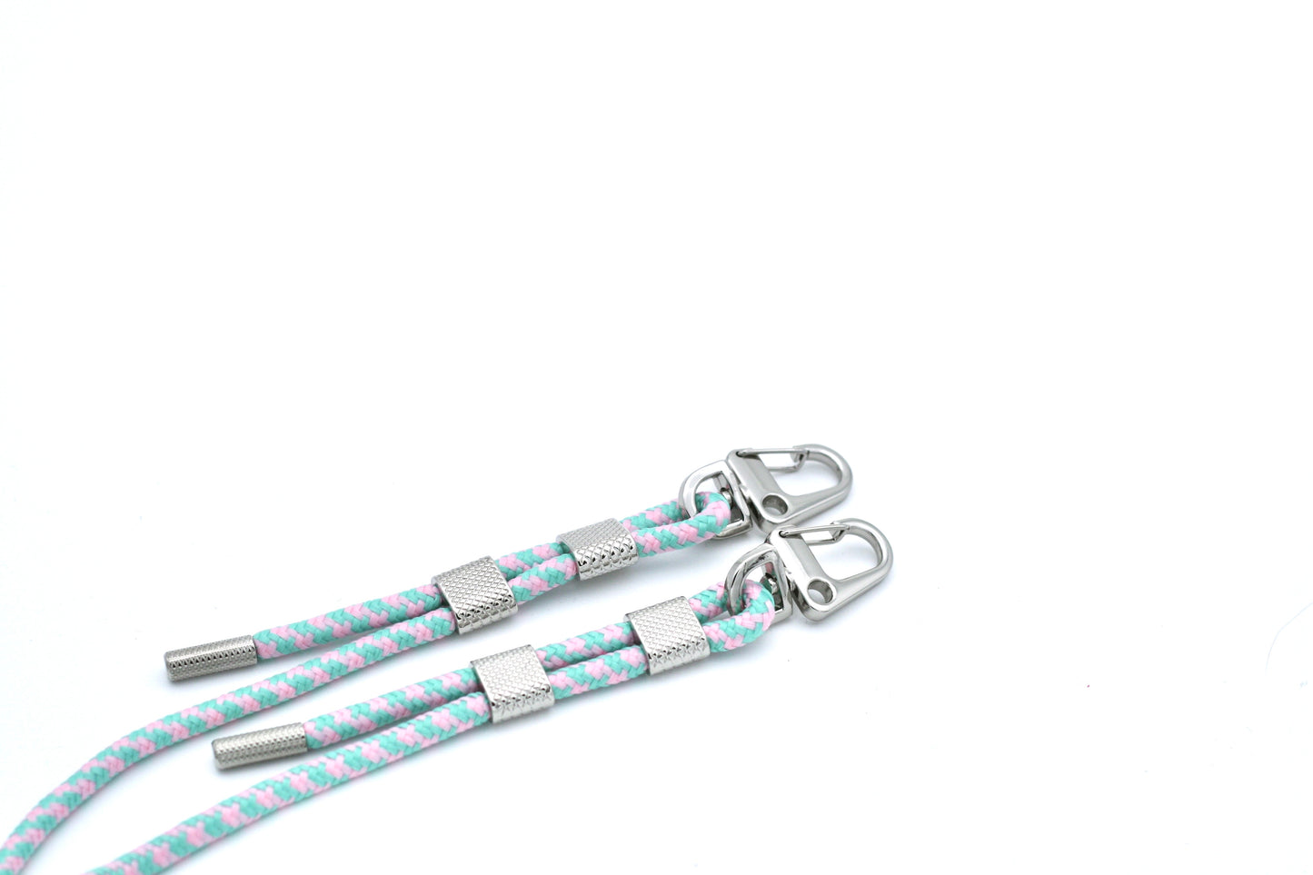 2in1 Handyhülle mit Karabinerband Silber / Bunt