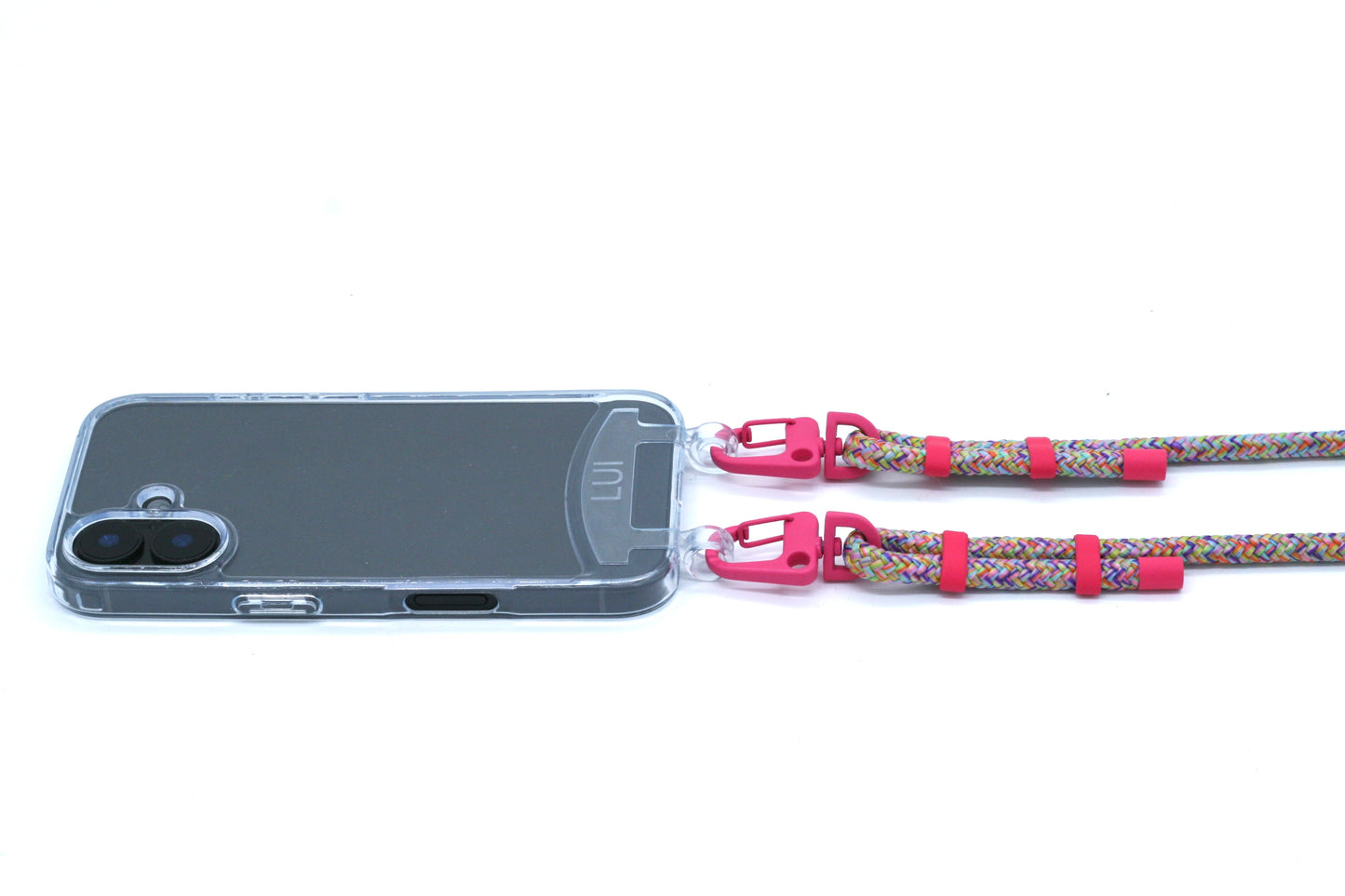 2in1 Handyhülle & Karabinerband in Pink / Bunt