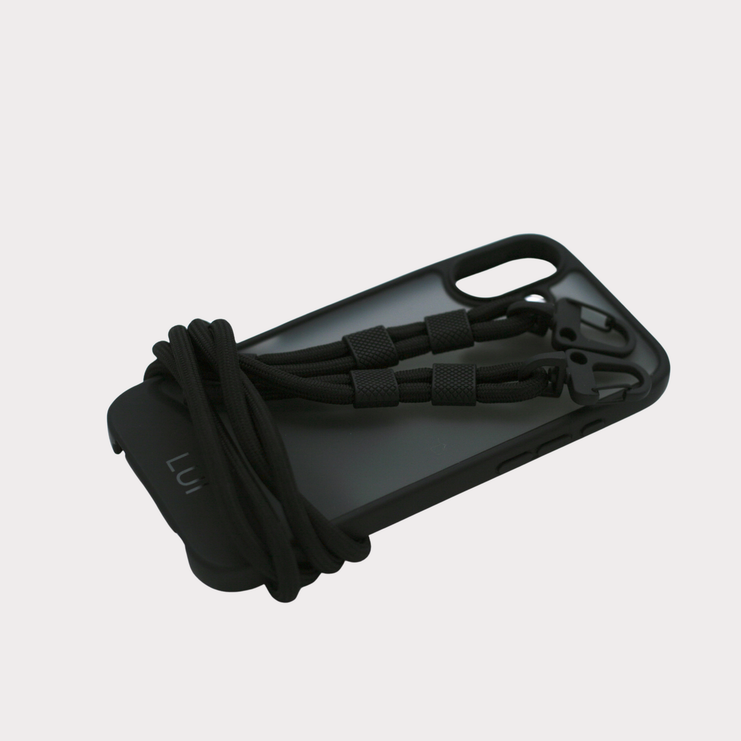 2in1 Handhülle mit Karabinerband All Black