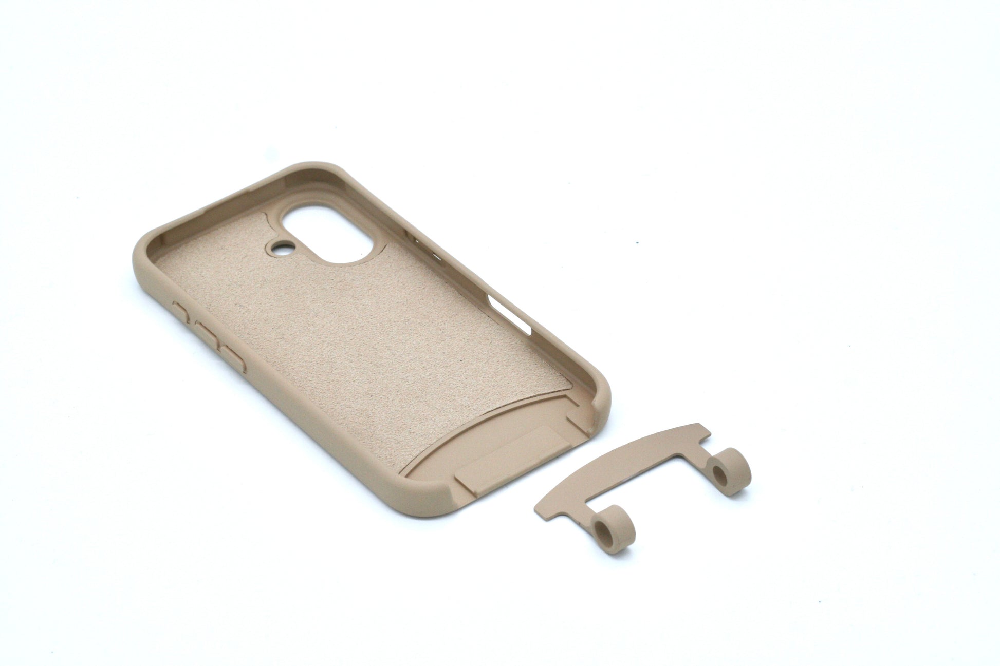 Handyhülle in nude mit abnehmbaren Ösen für Verwendung mit und ohne Handyband